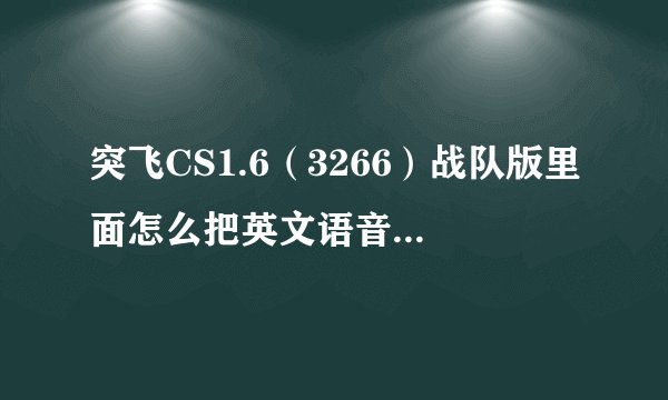 突飞CS1.6（3266）战队版里面怎么把英文语音改成中文语音？