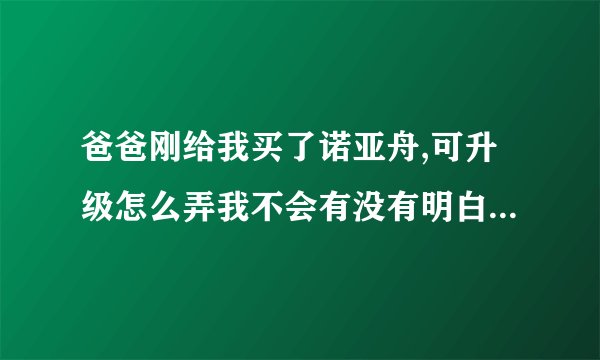 爸爸刚给我买了诺亚舟,可升级怎么弄我不会有没有明白的告诉我下~我真的好着急