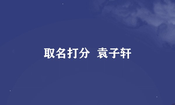 取名打分  袁子轩
