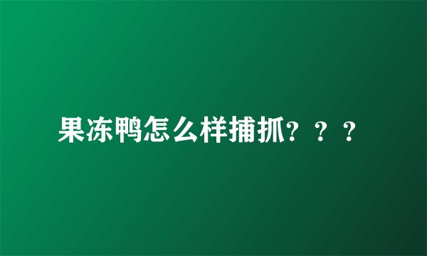 果冻鸭怎么样捕抓？？？