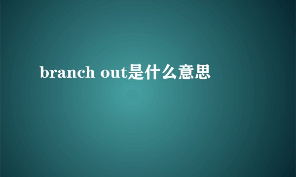 branch out是什么意思