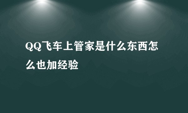 QQ飞车上管家是什么东西怎么也加经验