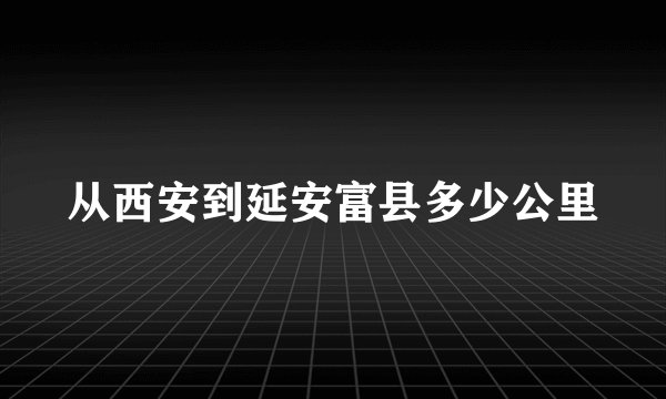 从西安到延安富县多少公里