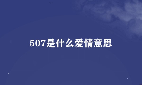 507是什么爱情意思
