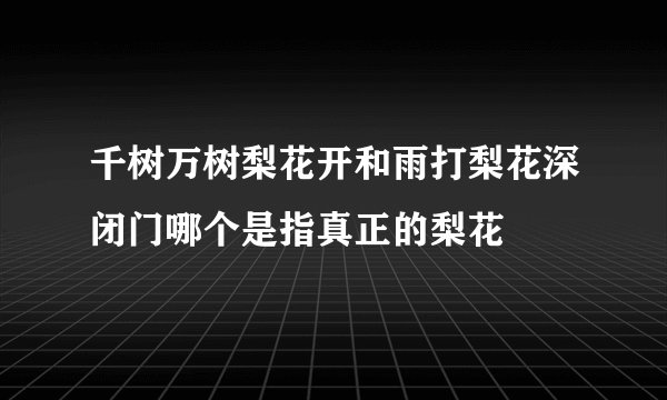 千树万树梨花开和雨打梨花深闭门哪个是指真正的梨花