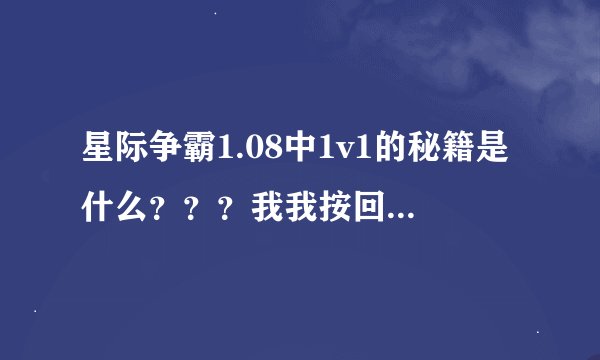 星际争霸1.08中1v1的秘籍是什么？？？我我按回车后是to all，再打秘籍就不行了