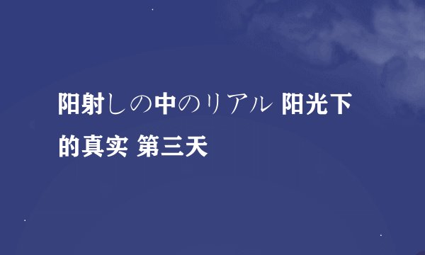 阳射しの中のリアル 阳光下的真实 第三天