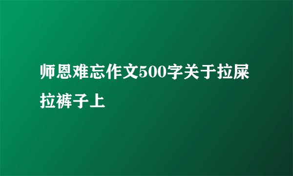 师恩难忘作文500字关于拉屎拉裤子上