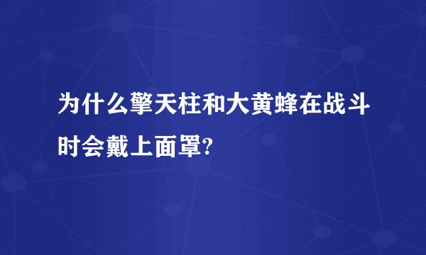 为什么擎天柱和大黄蜂在战斗时会戴上面罩?