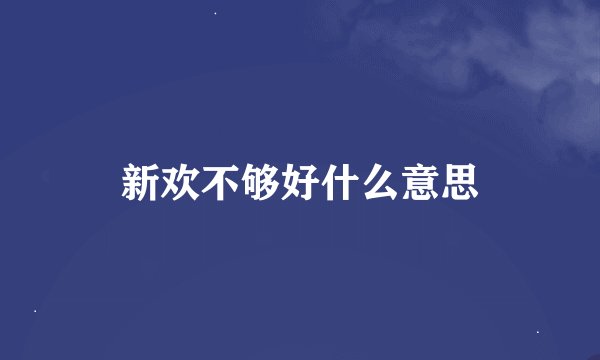 新欢不够好什么意思