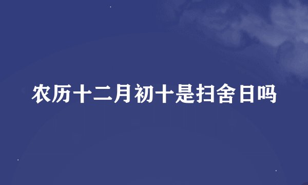 农历十二月初十是扫舍日吗