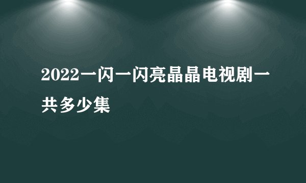 2022一闪一闪亮晶晶电视剧一共多少集