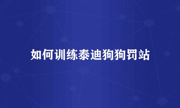 如何训练泰迪狗狗罚站