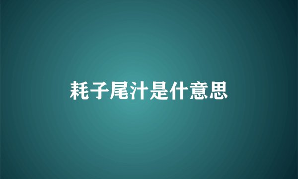 耗子尾汁是什意思