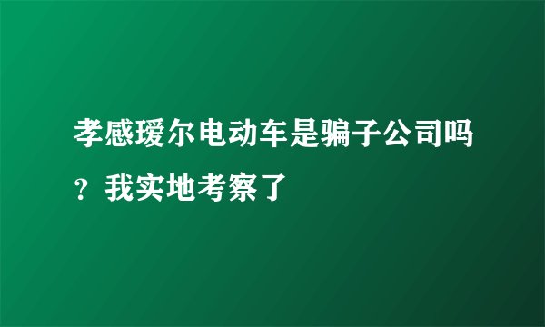 孝感瑷尔电动车是骗子公司吗？我实地考察了