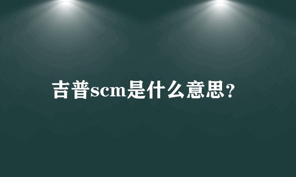 吉普scm是什么意思？
