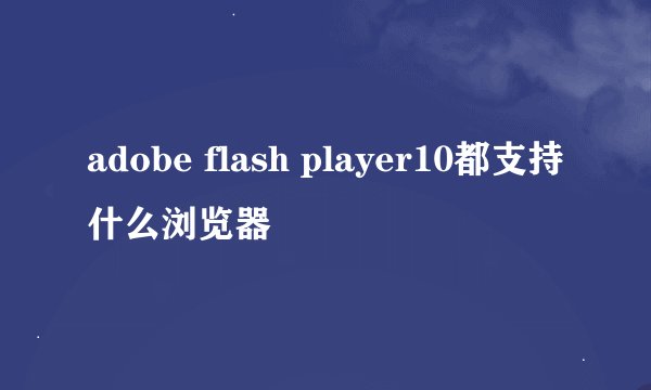 adobe flash player10都支持什么浏览器