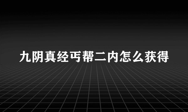 九阴真经丐帮二内怎么获得