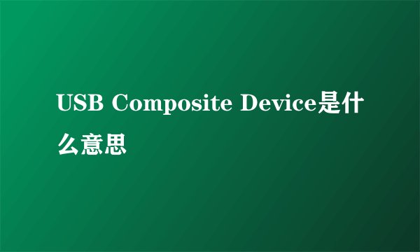 USB Composite Device是什么意思