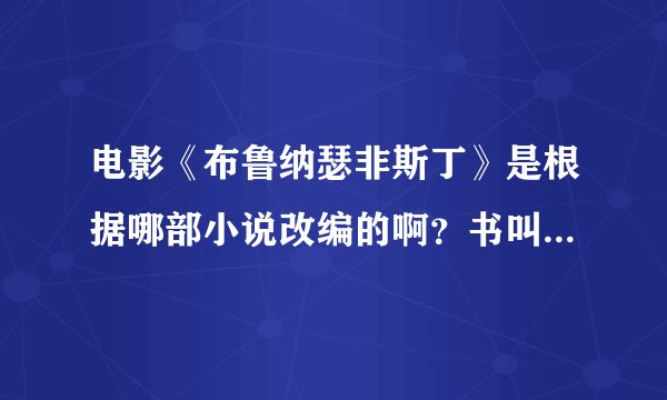 电影《布鲁纳瑟非斯丁》是根据哪部小说改编的啊？书叫什么名字？