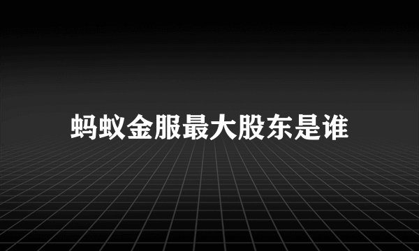 蚂蚁金服最大股东是谁