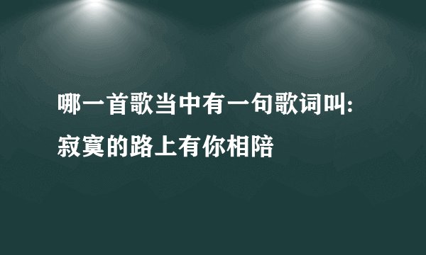 哪一首歌当中有一句歌词叫:寂寞的路上有你相陪