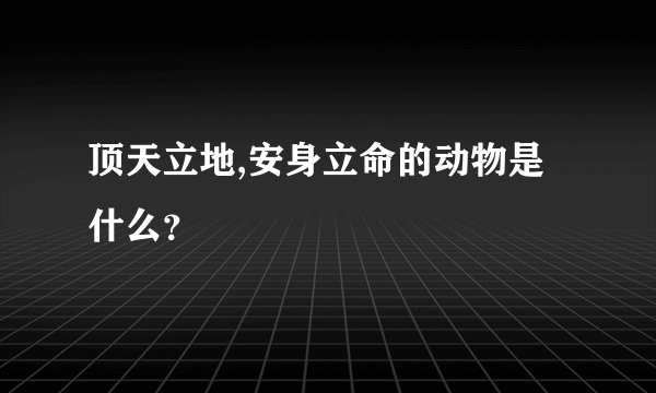 顶天立地,安身立命的动物是什么？