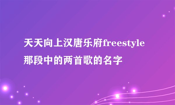 天天向上汉唐乐府freestyle那段中的两首歌的名字