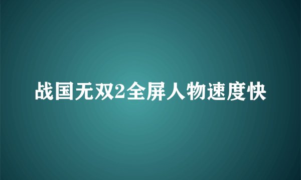 战国无双2全屏人物速度快