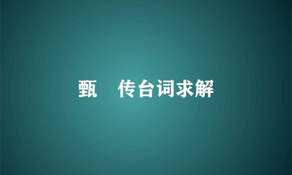 甄嬛传台词求解
