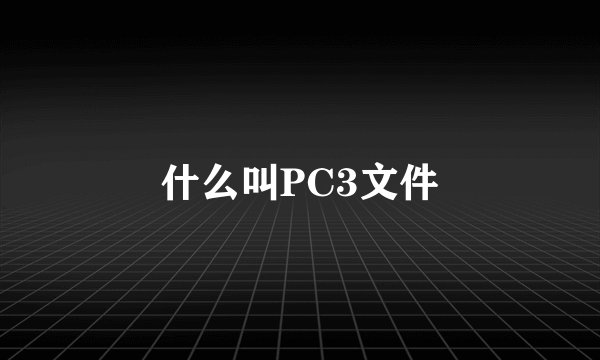 什么叫PC3文件
