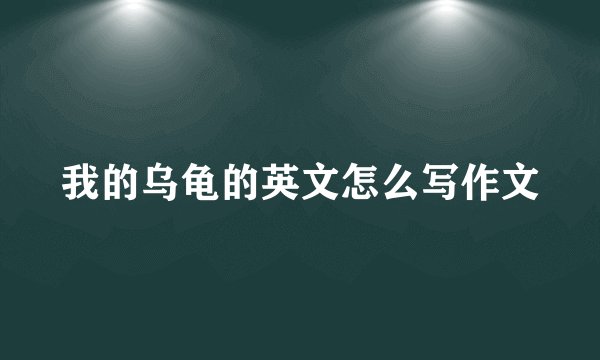 我的乌龟的英文怎么写作文