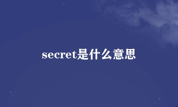 secret是什么意思