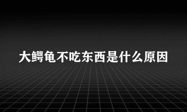 大鳄龟不吃东西是什么原因