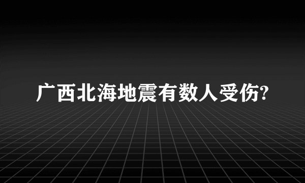 广西北海地震有数人受伤?