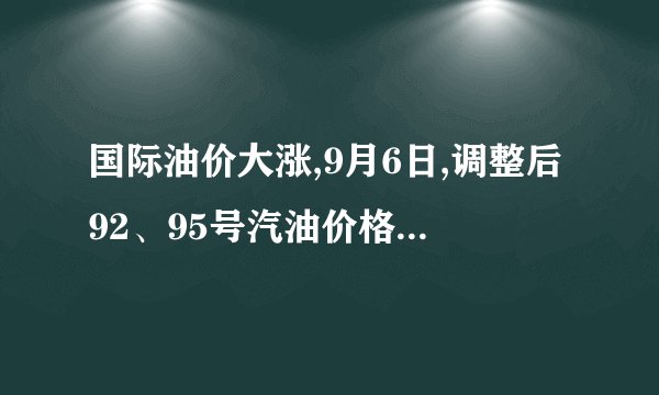 国际油价大涨,9月6日,调整后92、95号汽油价格,猪价、蛋价如何