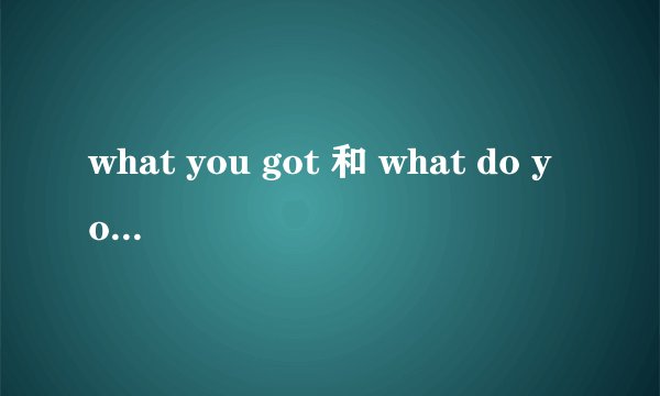 what you got 和 what do you got 有什么区别?