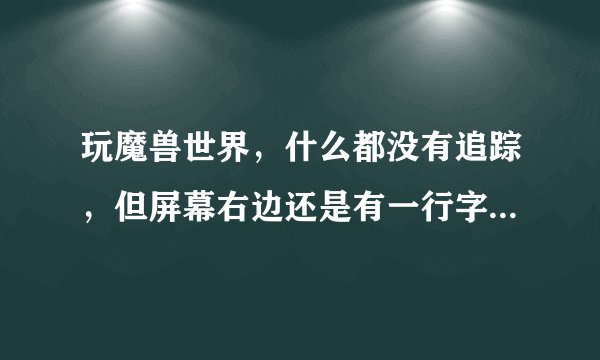 玩魔兽世界，什么都没有追踪，但屏幕右边还是有一行字，大家解释一下是怎么回事。