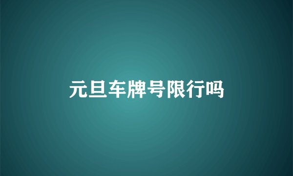 元旦车牌号限行吗