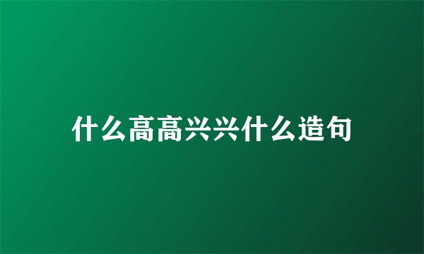 什么高高兴兴什么造句