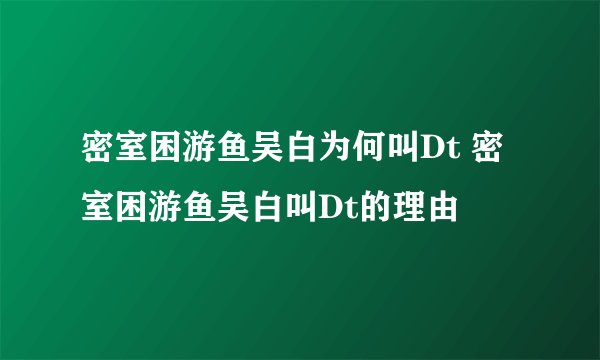 密室困游鱼吴白为何叫Dt 密室困游鱼吴白叫Dt的理由