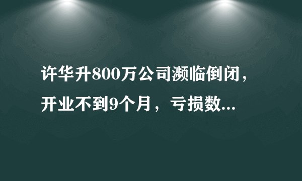 许华升800万公司濒临倒闭，开业不到9个月，亏损数额高达几千万