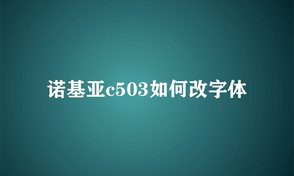诺基亚c503如何改字体
