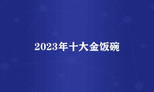 2023年十大金饭碗