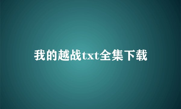 我的越战txt全集下载
