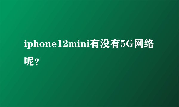 iphone12mini有没有5G网络呢？