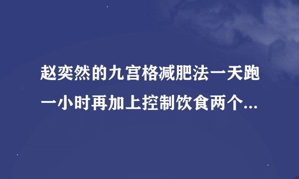 赵奕然的九宫格减肥法一天跑一小时再加上控制饮食两个月能瘦40斤吗？