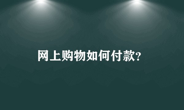 网上购物如何付款？