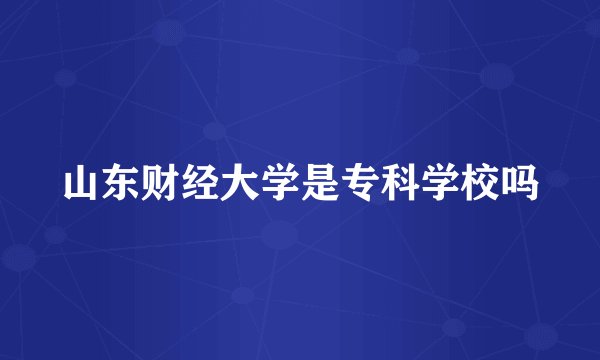 山东财经大学是专科学校吗