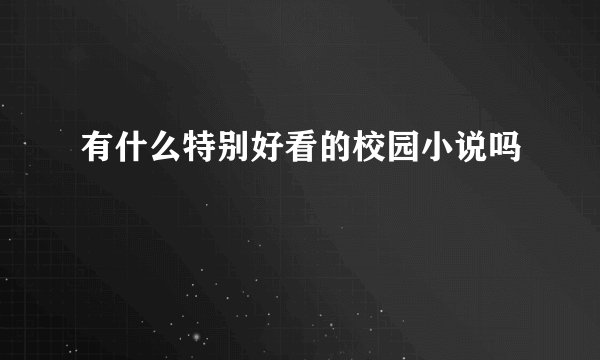 有什么特别好看的校园小说吗
